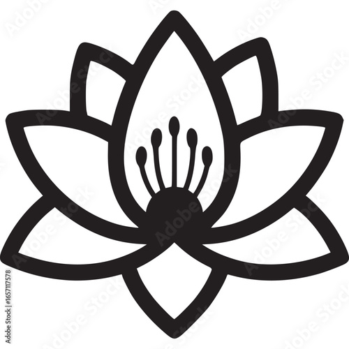 Elegant lotus flower isolated on white background, a symbol of purity and enlightenment in a minimalist design