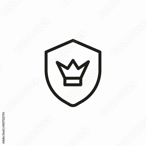crowned shield icon sign vector