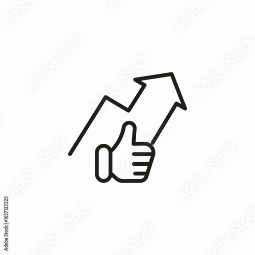 growth thumb icon sign vector