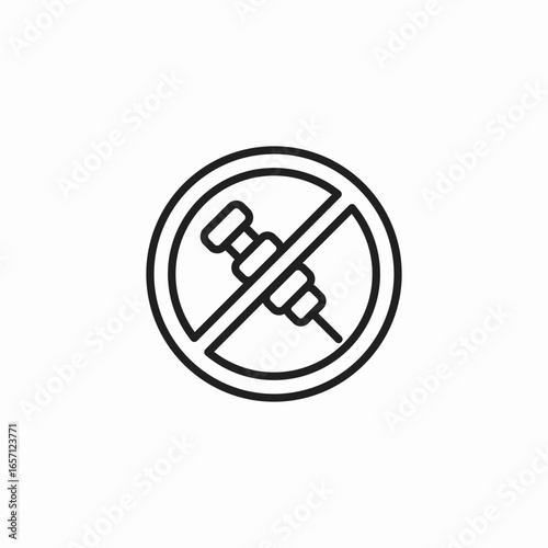 prohibited injection symbol icon sign vector