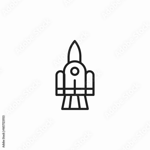 rocket fly icon sign vector