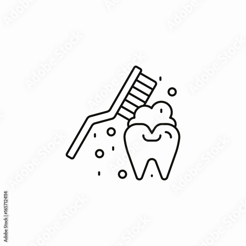 scrubbing molar icon sign vector