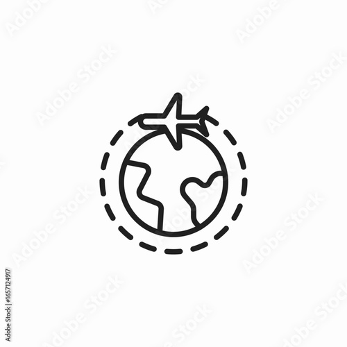 travel world flight icon sign vector
