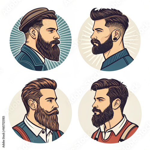 set of funny cartoon men
