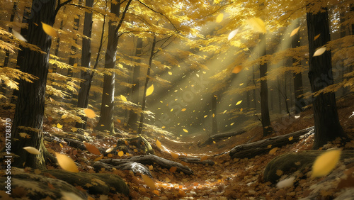 autumn leaves on the water
