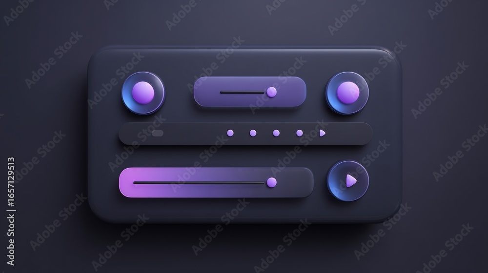Fototapeta premium Dark Mode UI Music Player Interface Design.