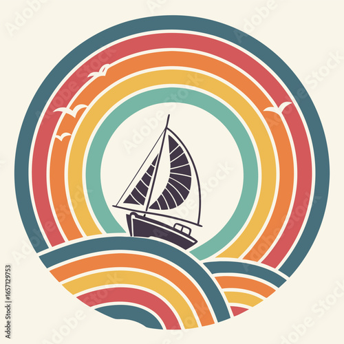 Vibrant abstract rainbow circle with concentric rings and subtle gradients