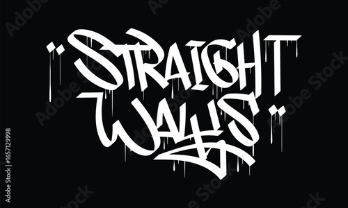 STRAIGHT WAYS word street art graffiti tagging vector