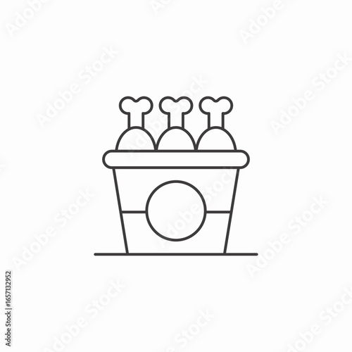 chicken bucket icon sign vector