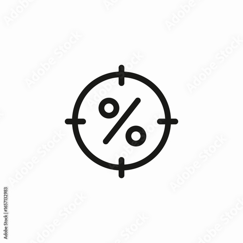 circled percentage icon sign vector