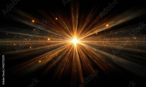 Radiant burst of golden light emanating from center