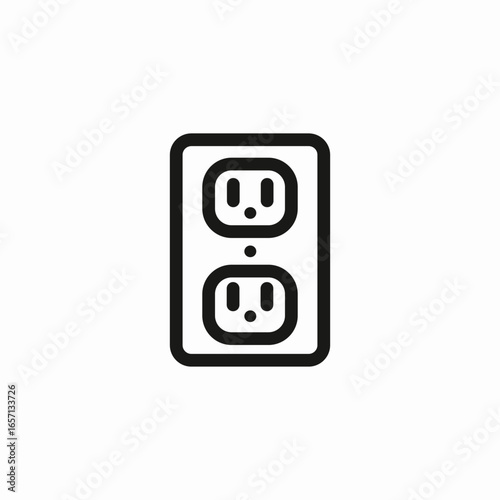 double electrical outlet icon sign vector