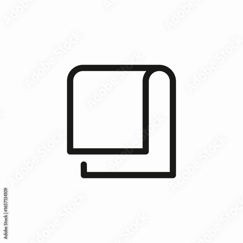 folded bath towel icon sign vector