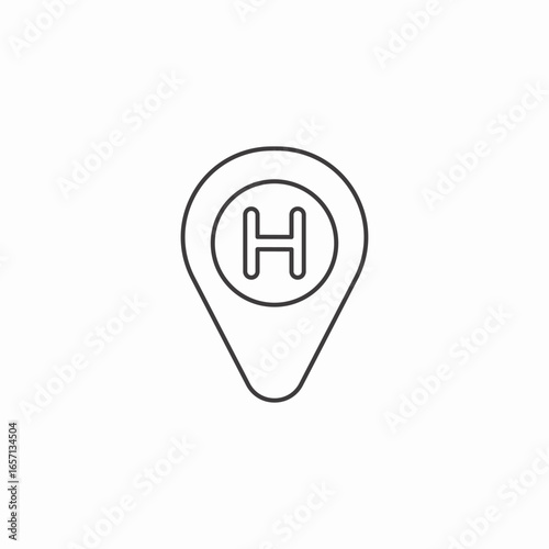 hospital location icon sign vector