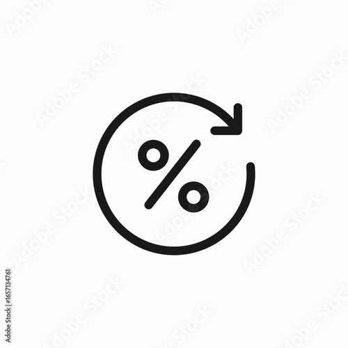 percentage in rotating circle icon sign vector