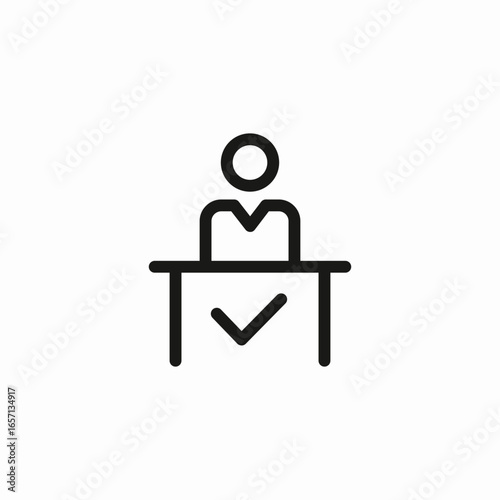 person behind podium icon sign vector