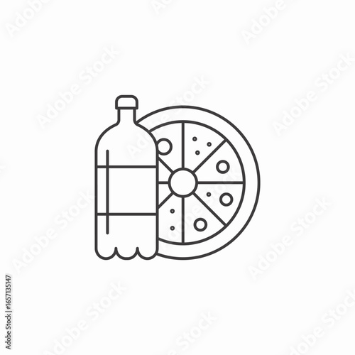 pizza drink icon sign vector