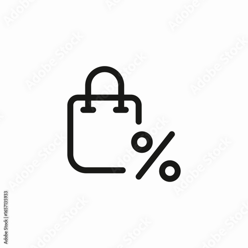 shopping bag percentage icon sign vector