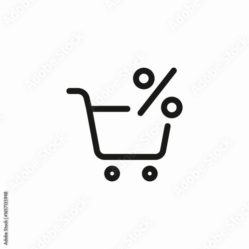 shopping cart discount icon sign vector
