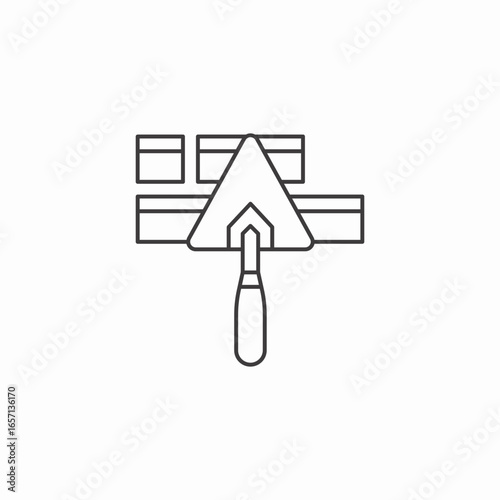trowel bricks icon sign vector