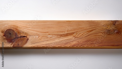 wooden beam on a white background close up