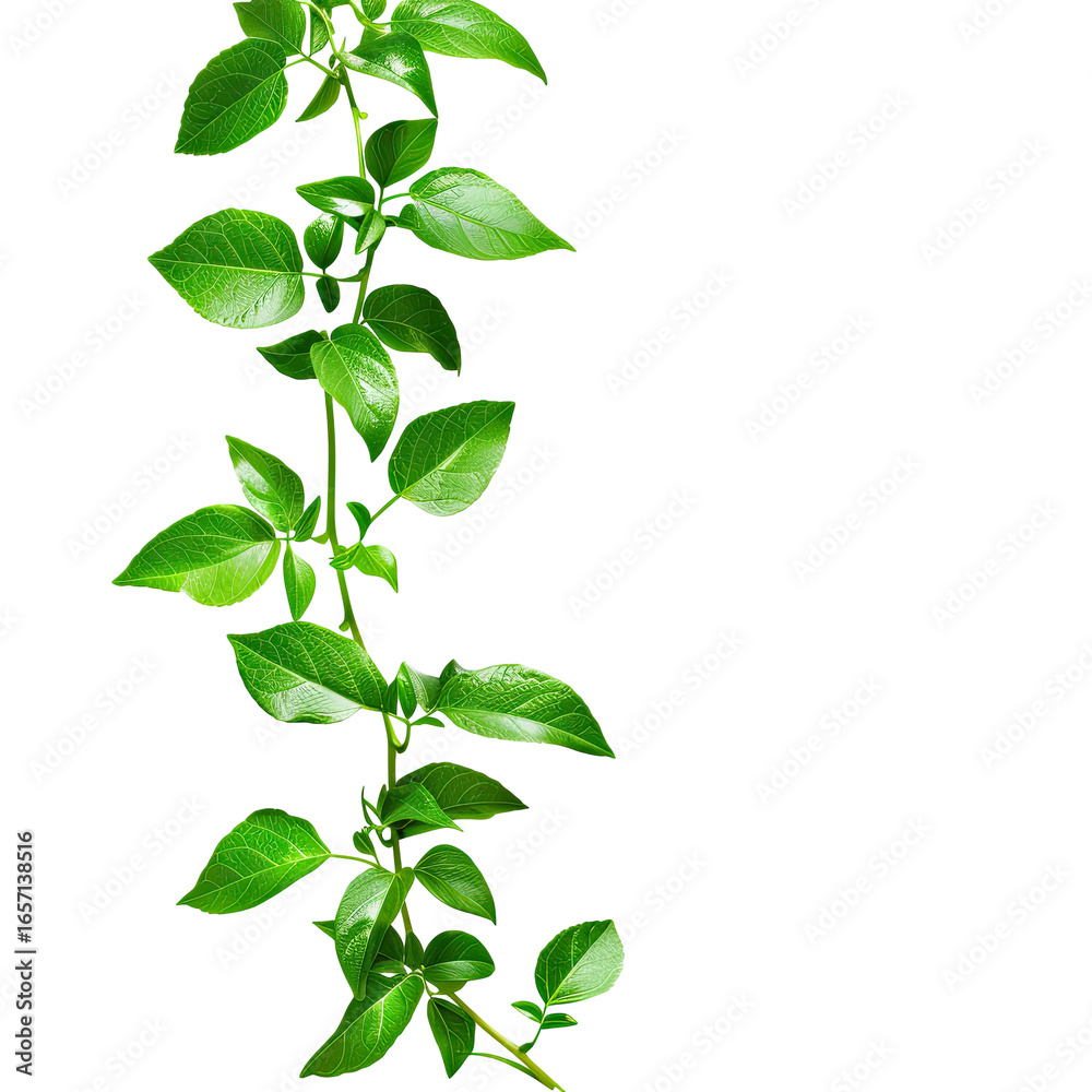 Fototapeta premium Close-up of vibrant green basil plant