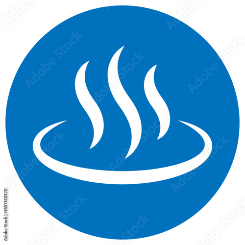 男湯 温泉マーク アイコン イラスト シンプル ベクター素材 ブルー 丸型