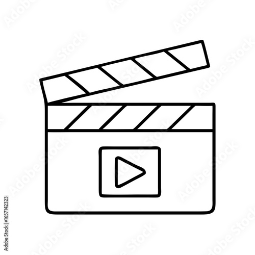 Video clapperboard with play button icon in minimalist style