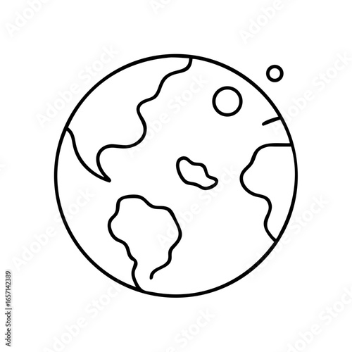Earth viewed from space vector icon in minimalist style