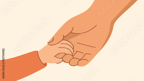 Wallpaper Mural vector illustration depicting an adult’s hand gently holding a child’s smaller hand Torontodigital.ca