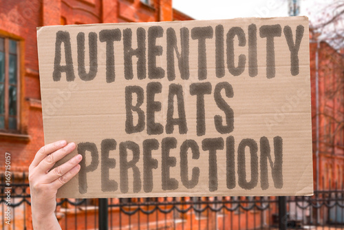 Schilderij op canvas Authenticity beats perfection