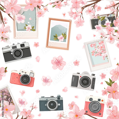 Cherry blossom camera pattern