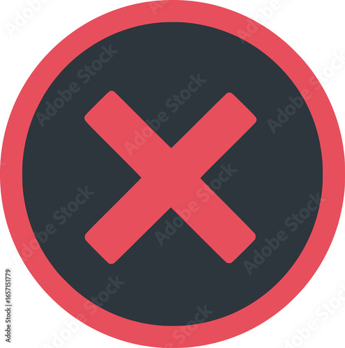 Free Download Cancel symbol within a clean circle PNG isolated transparent background. Red Cancel icon, rejection vector, disapproval symbol - GFXLoad