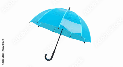 Bright Blue Transparent Umbrella Vector Illustration Isolated