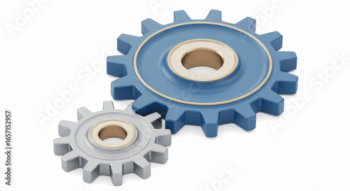 Interlocking gears mechanism concept vector illustration.