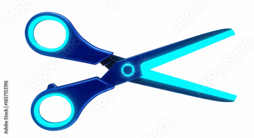 Blue Scissors Vector Illustration Cutting Edge Design Concept