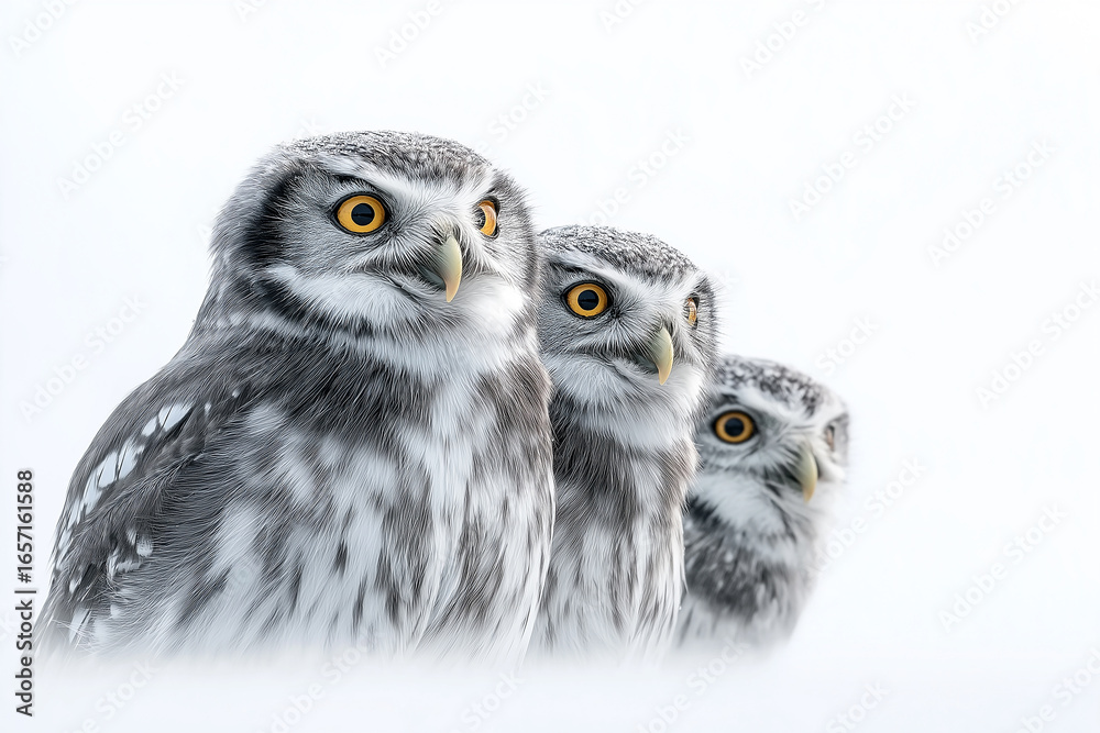 Fototapeta premium owl, bird, animal, family, feather, wildlife, nature, bird of prey, feathers, eagle owl, eagle, hunter, prey, looking, mother, baby