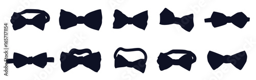 pick bow ties man isolated vector silhouette vector illustration