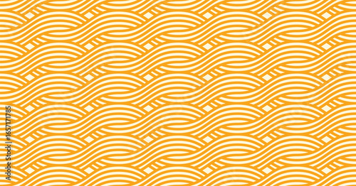  ramen noodle pasta seamless pattern with waves vector illustration