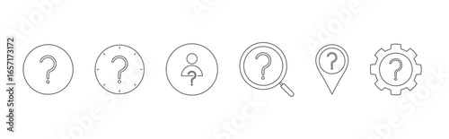5W 1H Method icon set with what, why, where, when, who, how icon