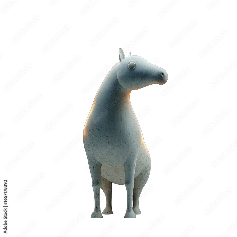 Fototapeta premium A light gray 3D model of a horse