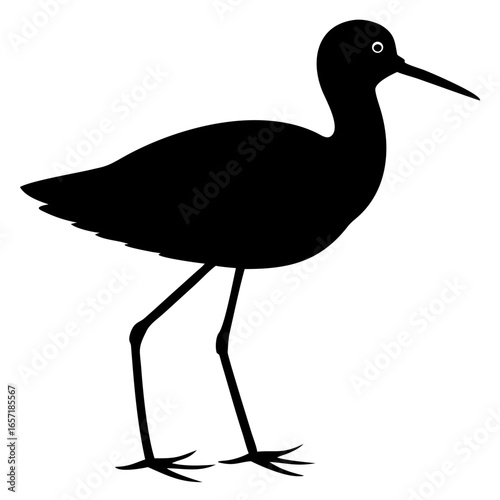 Minimal Black-Winged Stilt Bird Vector Illustration