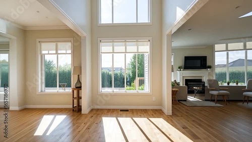 Bright Home Foyer with Open Door and Natural Light