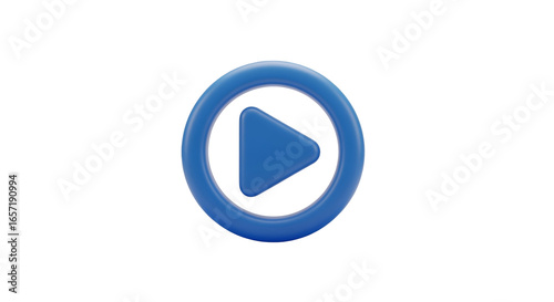 Free Download Blue Play Button Icon on Transparent Background for Media and Video Streaming - GFXLoad