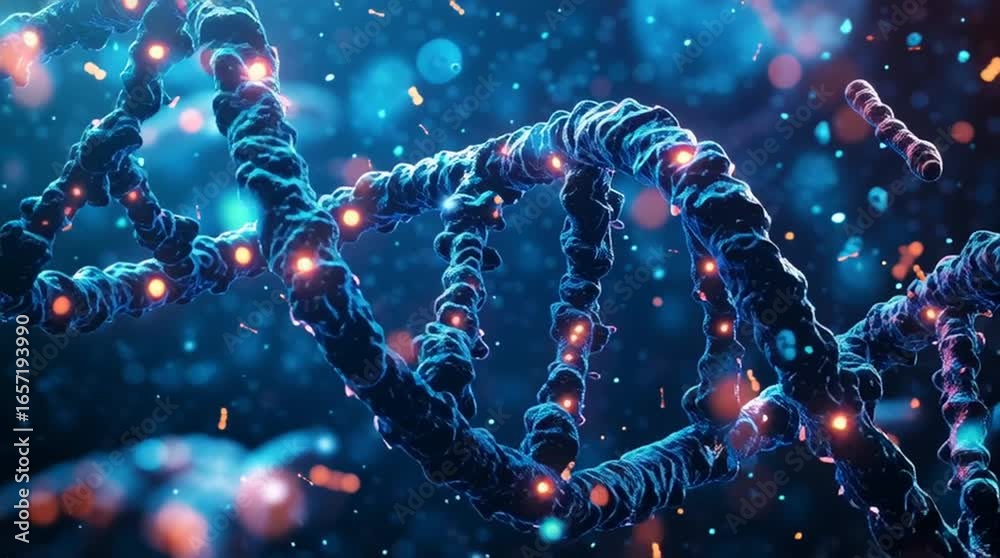 3D Animation of DNA Molecular Structure and Genetic Expression