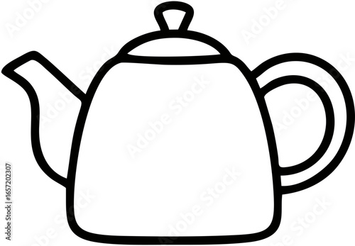 Teapot Kettle Line Art Vector