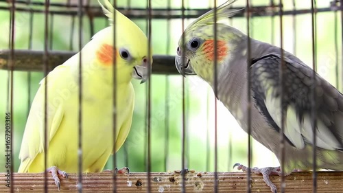 Two Parrots in a Cage