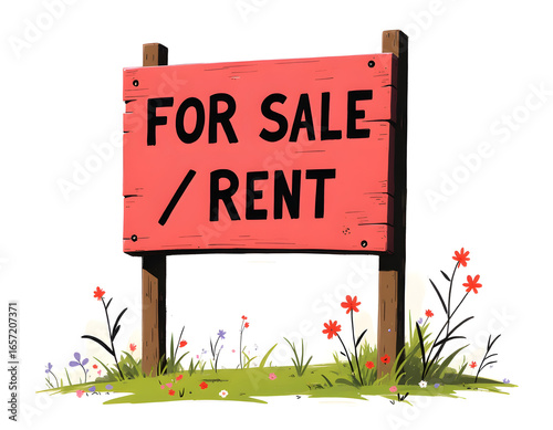 Signboard for sell with white background