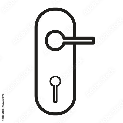 Door knob icon vector, outline style flat door knob icon vector in trendy flat style illustration isolated on white background.