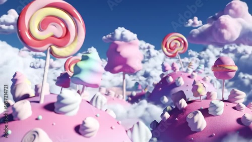 Candy-colored cloud islands